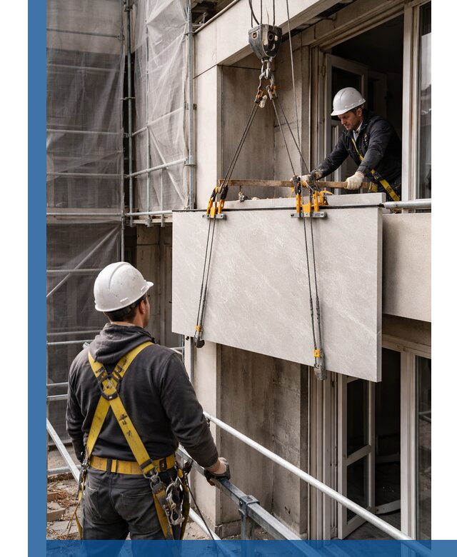 Подъем керамогранита на этаж в Соколе грузчиками и техникой