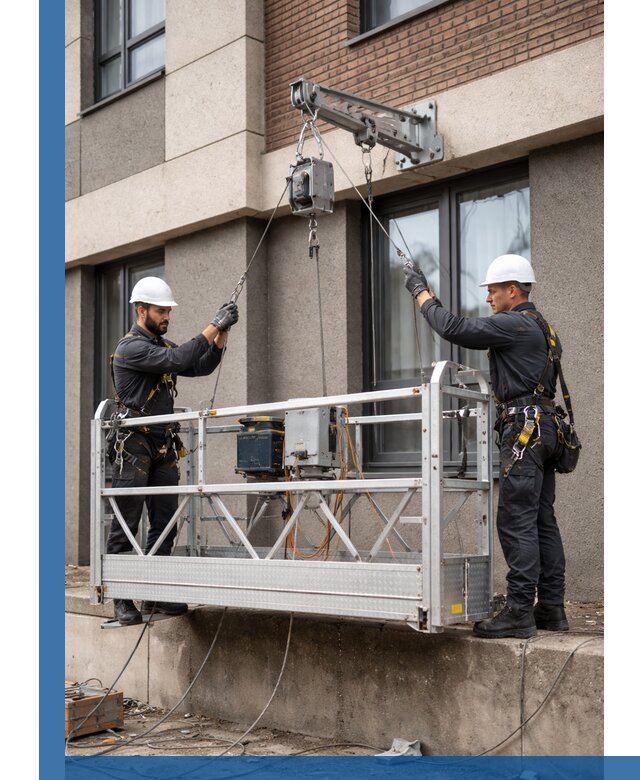 Монтаж и подъем фасадной люльки в Соколе с гарантией безопасности