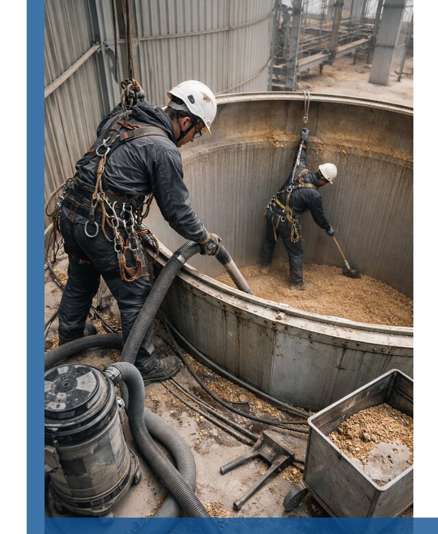 Профессиональная чистка зерновых бункеров в Соколе с выездом