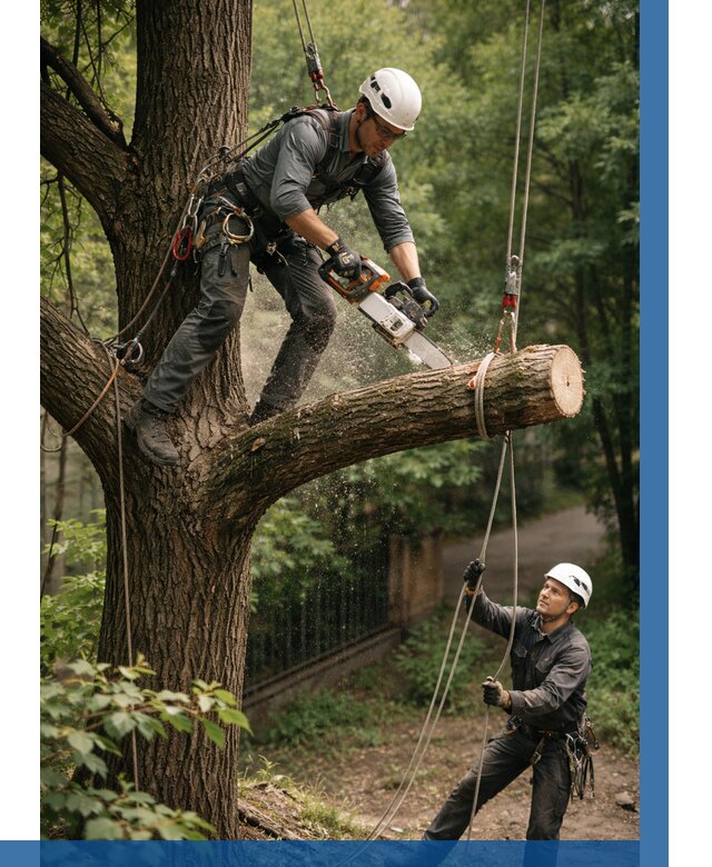 Спил деревьев альпинистами в Соколе от 8335 р. | ВЫСОТНИК-Скл