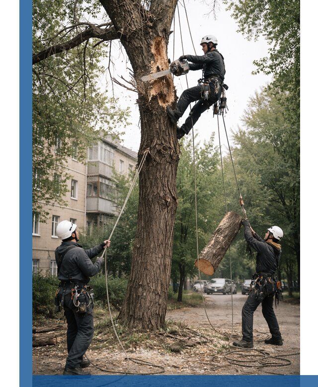 Срочное удаление аварийных деревьев в Соколе с гарантией безопасности