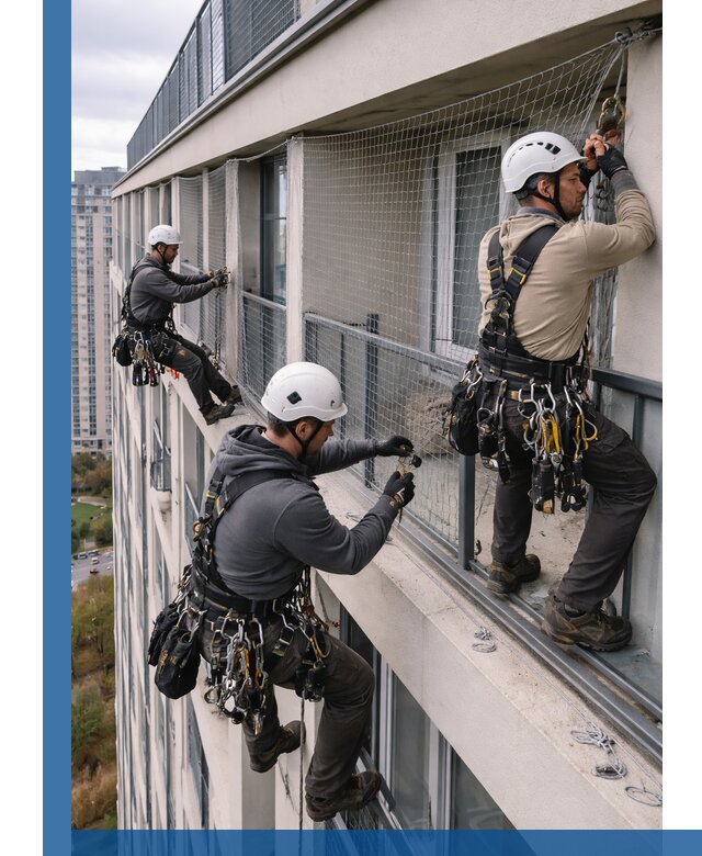 Профессиональный монтаж защитной сетки от птиц в Соколе